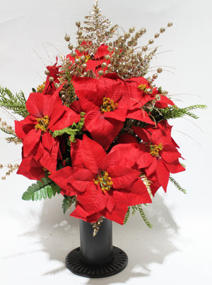 DIY Red Poinsettia Memorial Cone