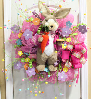 DIY Easter Bunny Mesh Wreath