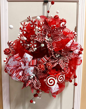 DIY Peppermint Mesh Wreath