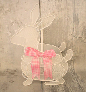 10" White Bunny Basket