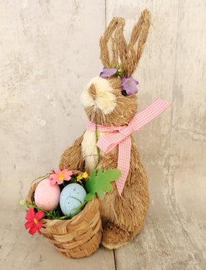 14" Sisal Bunny with Basket