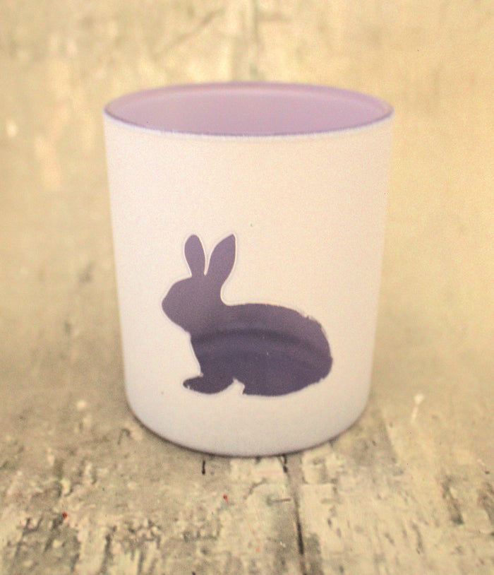 3" Purple Glass Bunny Tealight Holder