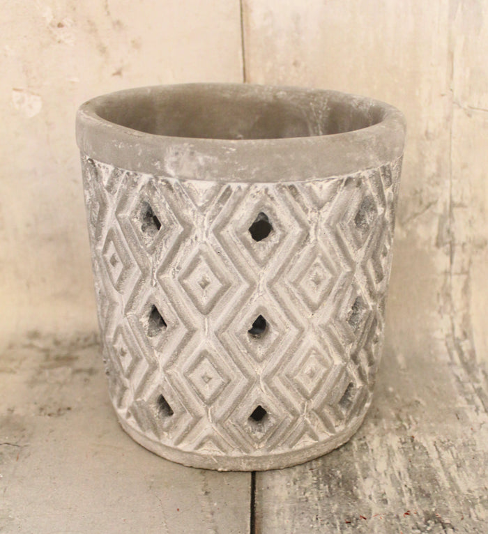 6" Diamond Pierced Planter