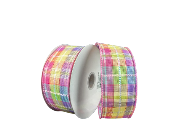 1.5" Pastel Kennedy Plaid Ribbon