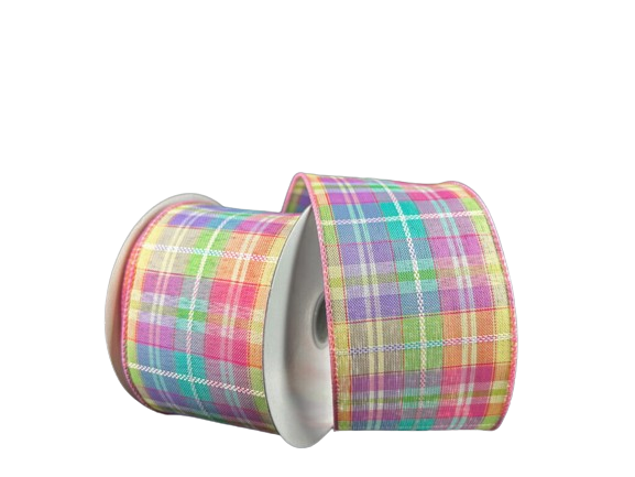 2.5" Pastel Plaid Ribbon