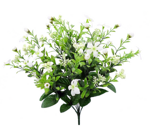 18" Cream Star Flower Berry Bush