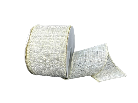 2.5" Ivory Tweed Ribbon