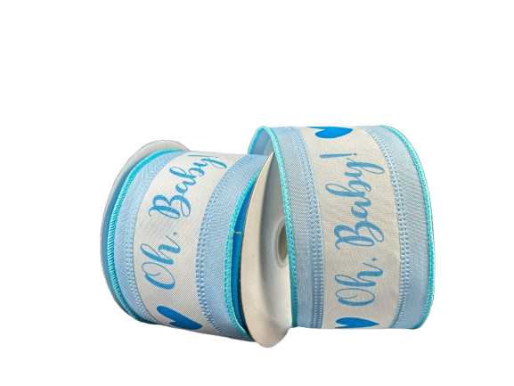 2.5" Light Blue Oh Baby! Ribbon