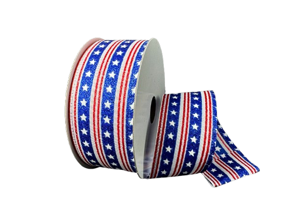 1.5" Patriotic Stripes Ribbon