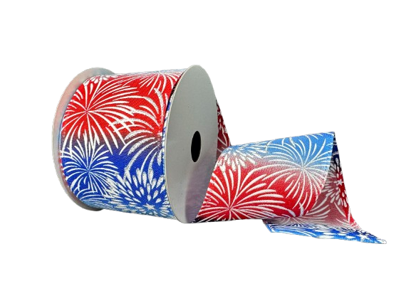 2.5" Patriotic Ombre Fireworks Ribbon