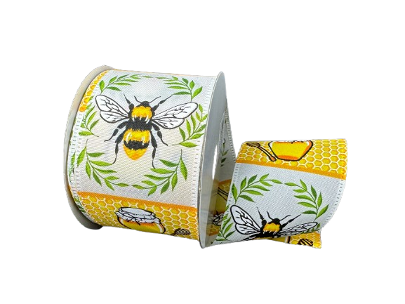 2.5" Spring Bees & Honey Pots Ribbon