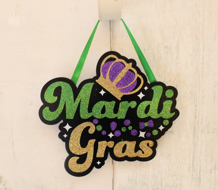 8" Mardi Gras Sign Ornament