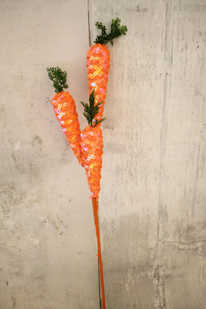 24" Sequin Carrot Spray