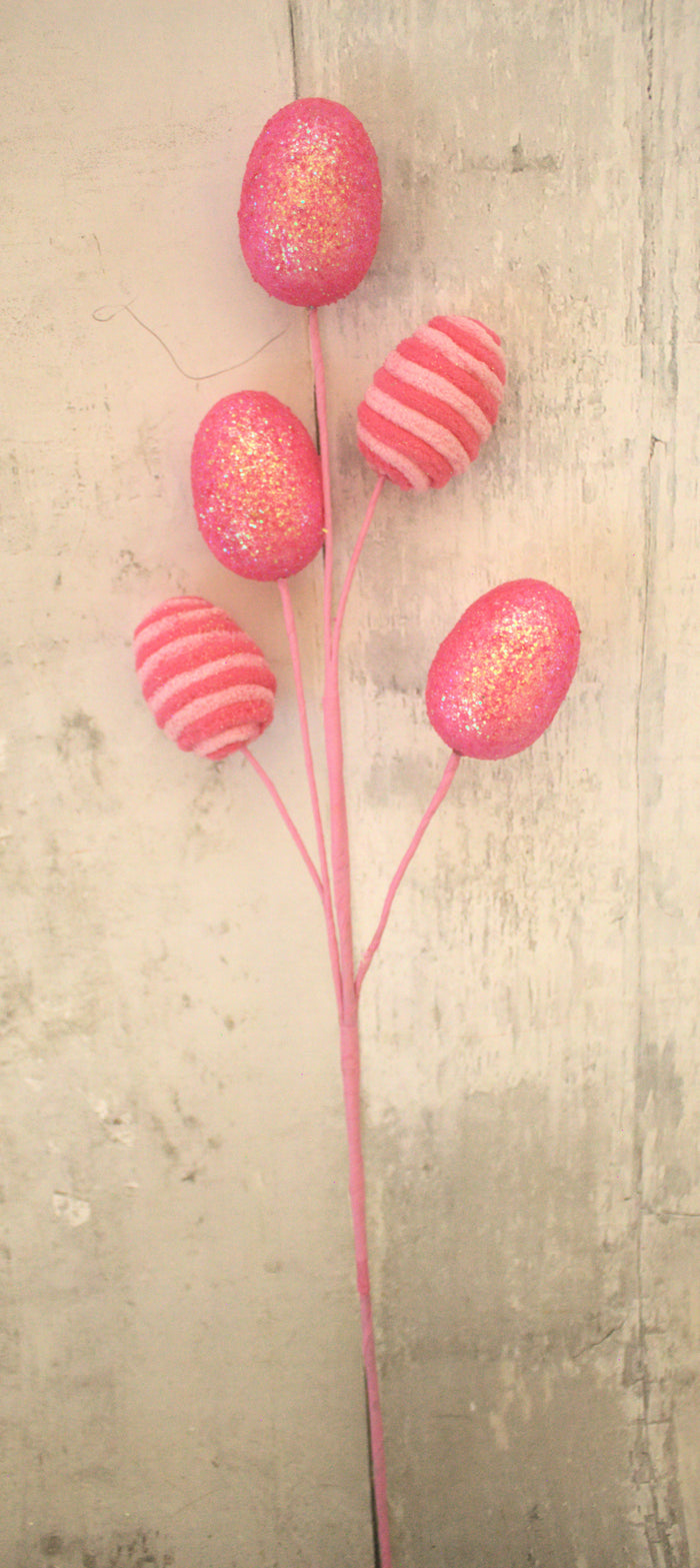 24" Pink Chenille Easter Egg Spray