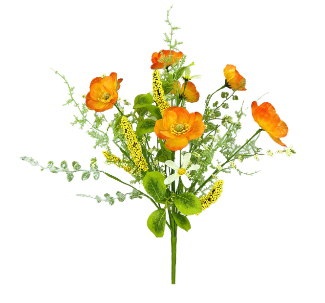 19" Orange Poppy Filler Bush