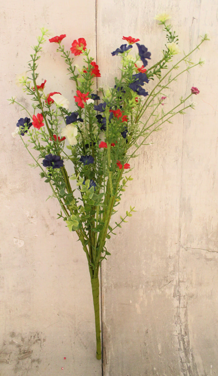 21" Patriotic Wild Flower Filler Spray