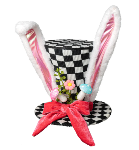 12" Checker Bunny Top Hat