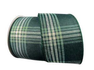 2.5" Hunter Green Plaid Christmas Ribbon