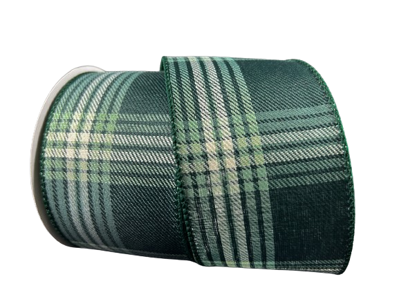 2.5" Hunter Green Plaid Christmas Ribbon