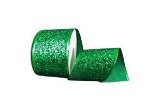 2.5" Emerald Green Super Glitter Ribbon