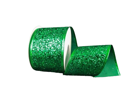 2.5" Emerald Green Super Glitter Ribbon