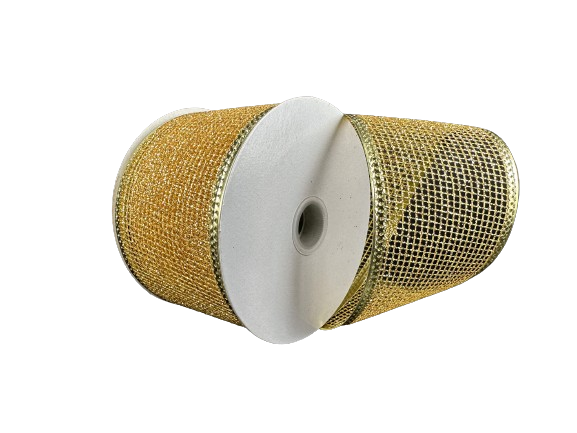 2.5" Gold Metallic Net Ribbon