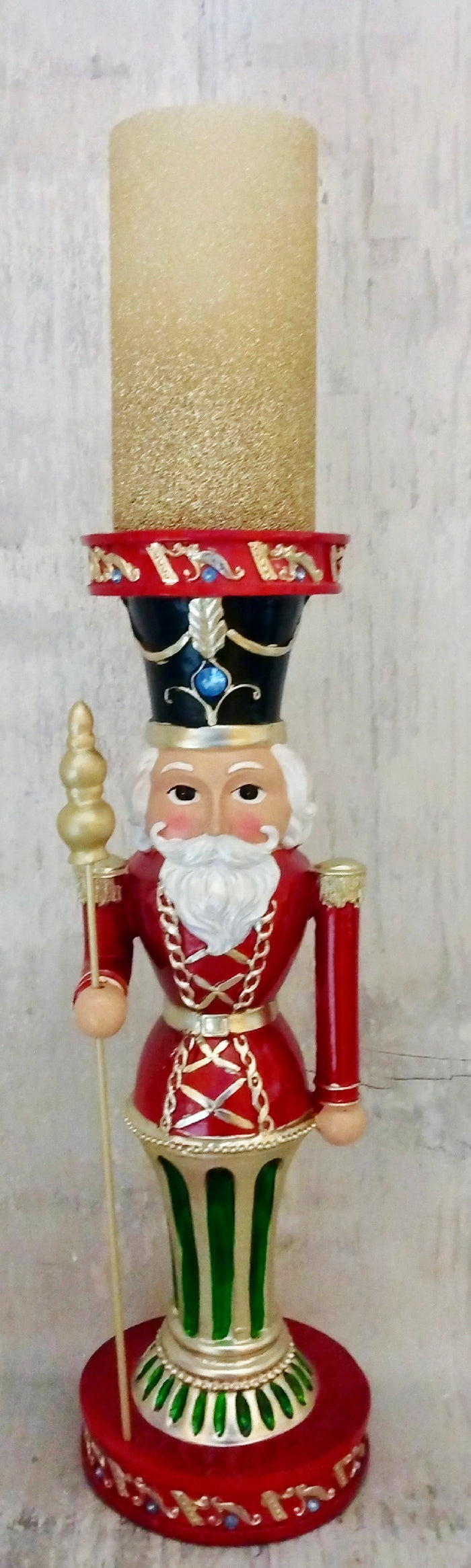 16" Traditional Nutcracker LED Candle Holder