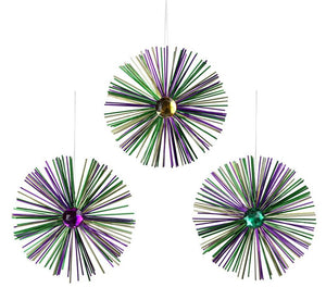 8" Mardi Gras Flat Starburst Ornament