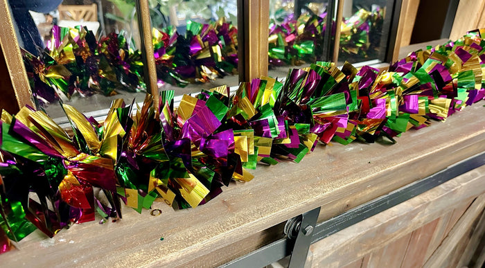 9' Chunky Mardi Gras Tinsel Garland