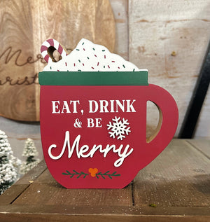 Christmas Hot Cocoa Mugs Decor