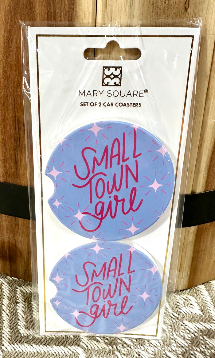 Mary Square Car Coaster Small Town Girl