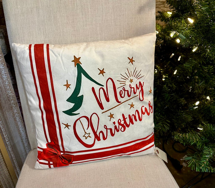 Merry Christmas Tree Pillow