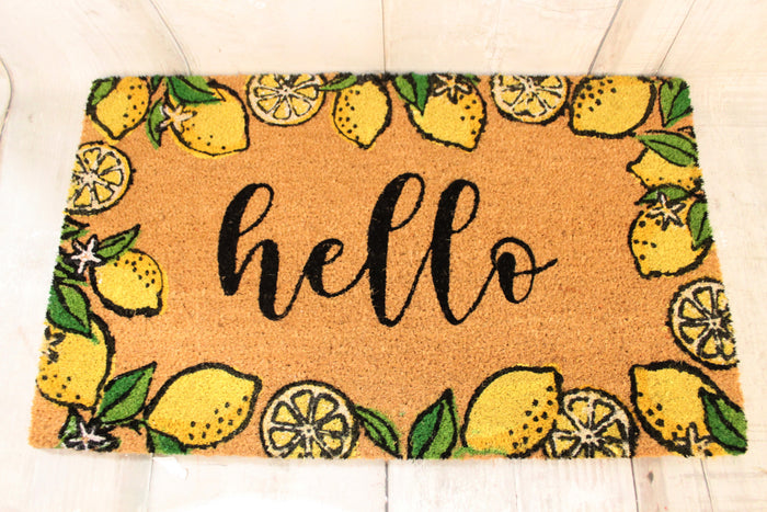 Hello Lemon Coir Mat