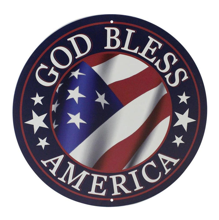 12" God Bless America Metal Sign