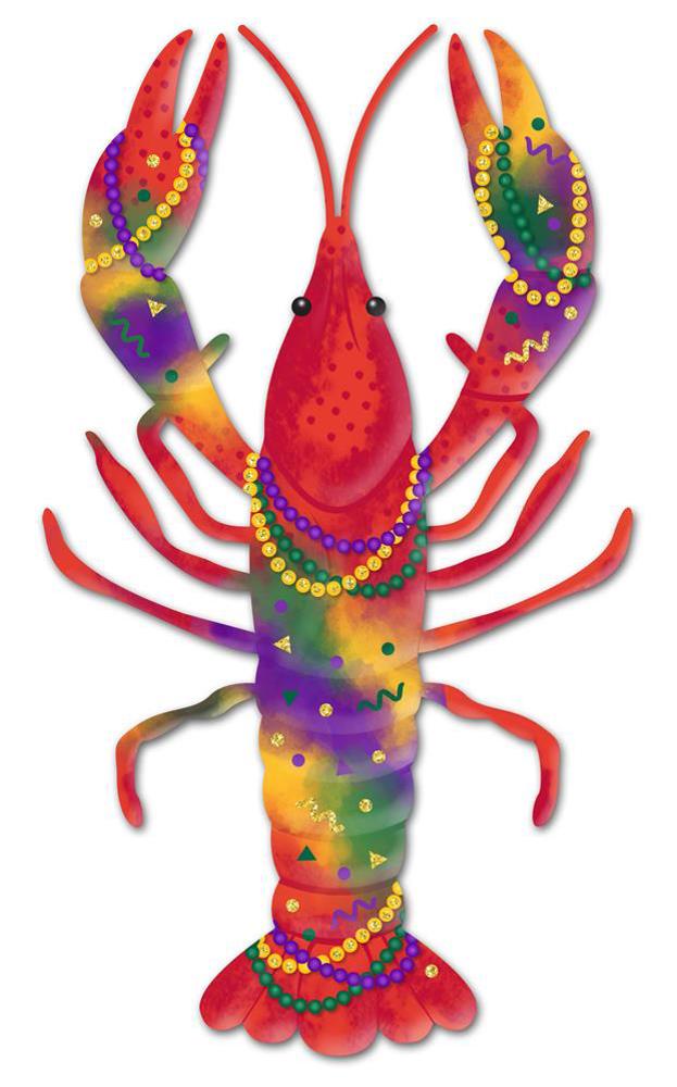 14" Metal Mardi Gras Crawfish Sign