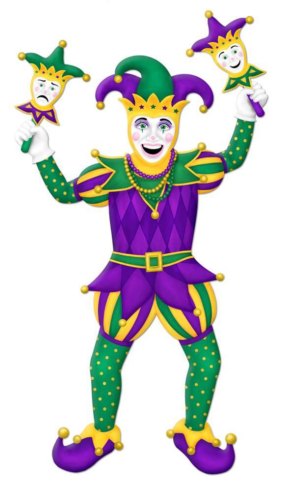 20" Metal Embossed Mardi Gras Jester Sign