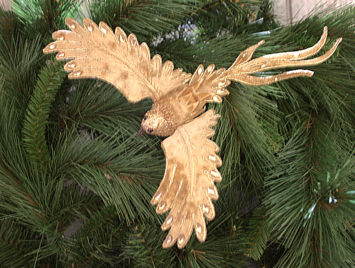 11.5" Gold Flying Bird Ornament