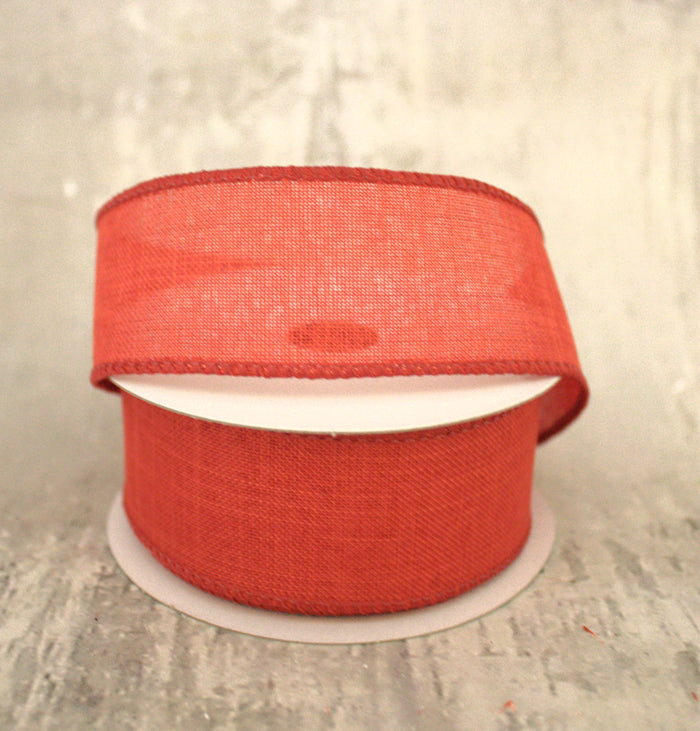 1.5" Red Linen Ribbon