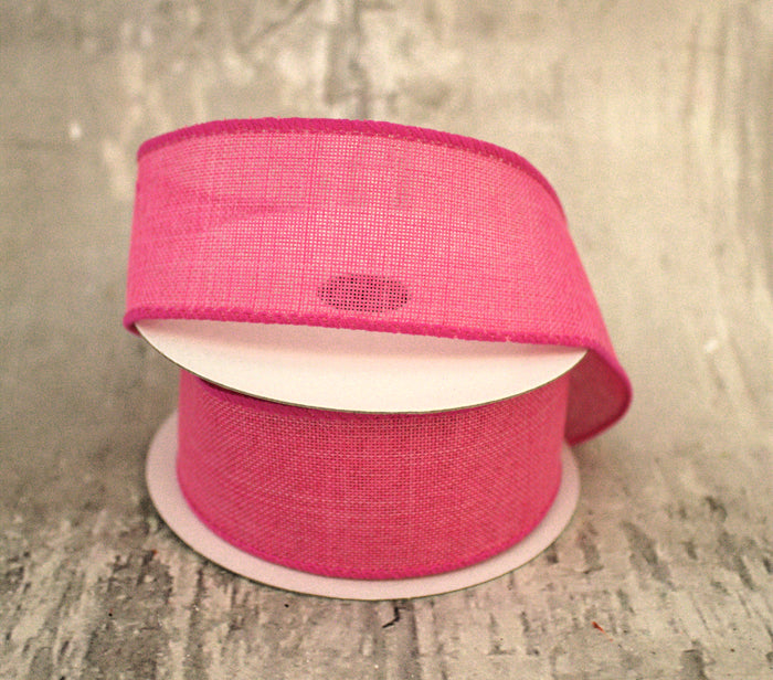 1.5" Fuchsia Pink Linen Ribbon