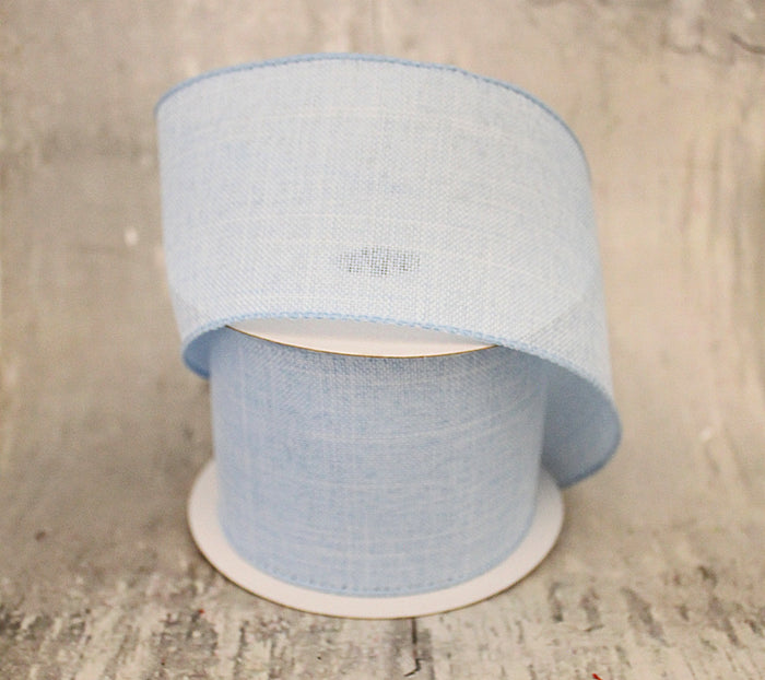 2.5" Light Blue Linen Ribbon