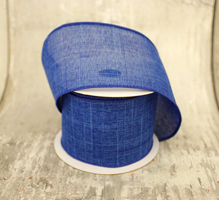 2.5" Royal Blue Linen Ribbon