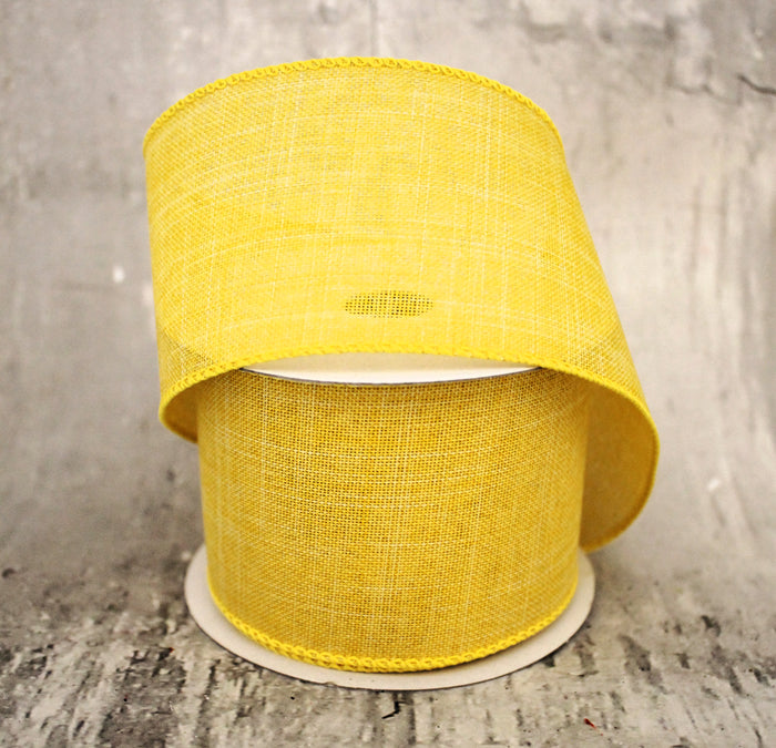 2.5" Daffodil Yellow Linen Ribbon