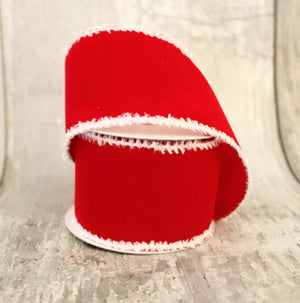 2.5" Bright Red Snow Edge Ribbon