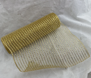 10" Gold Metallic Deco Mesh