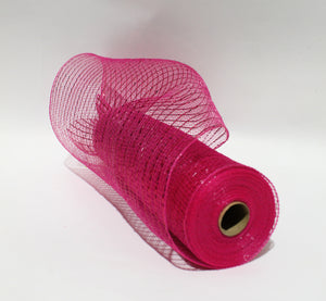 10" Metallic Deco Mesh -  Fuchsia/Hot Pink