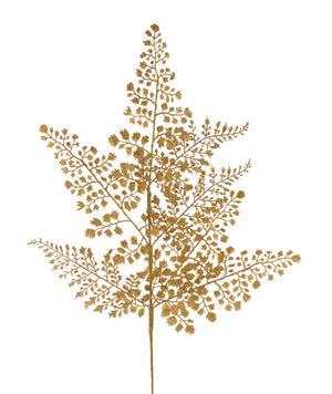 23" Gold Glitter Maidenhair Fern Spray