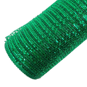 10" Emerald Green Metallic Deco Mesh