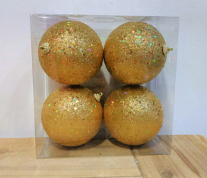 4" Mardi Gras Chunky Glitter Boxed Ornaments