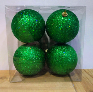 4" Mardi Gras Chunky Glitter Boxed Ornaments