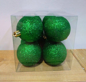 2" Mardi Gras Glitter Ball Ornaments